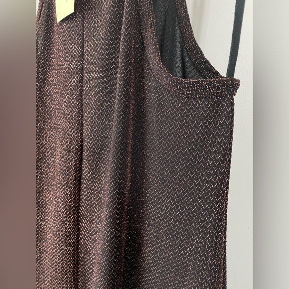 FOREVER ROSE couture WOMEN'S SLEEVELESS midi DRESS WITH burgundy glitter threads - Picture 15 of 16